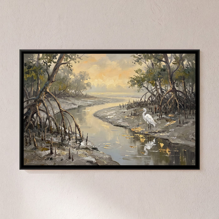 Low Tide in the Mangrove Creek, canvas in a room