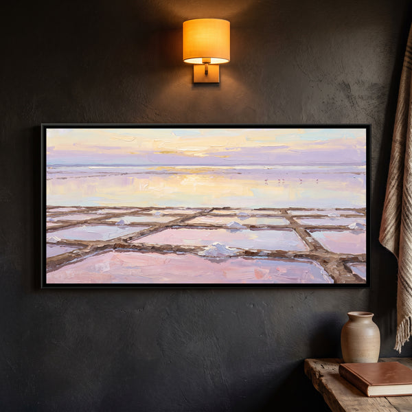 Salt Pans at Sambhar Dawn, canvas in a room