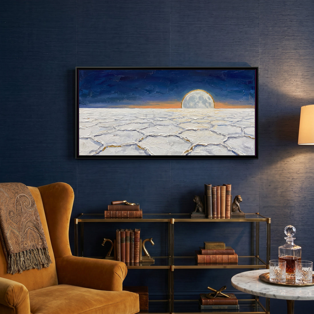 A Wishanart canvas in a floater frame, in a room