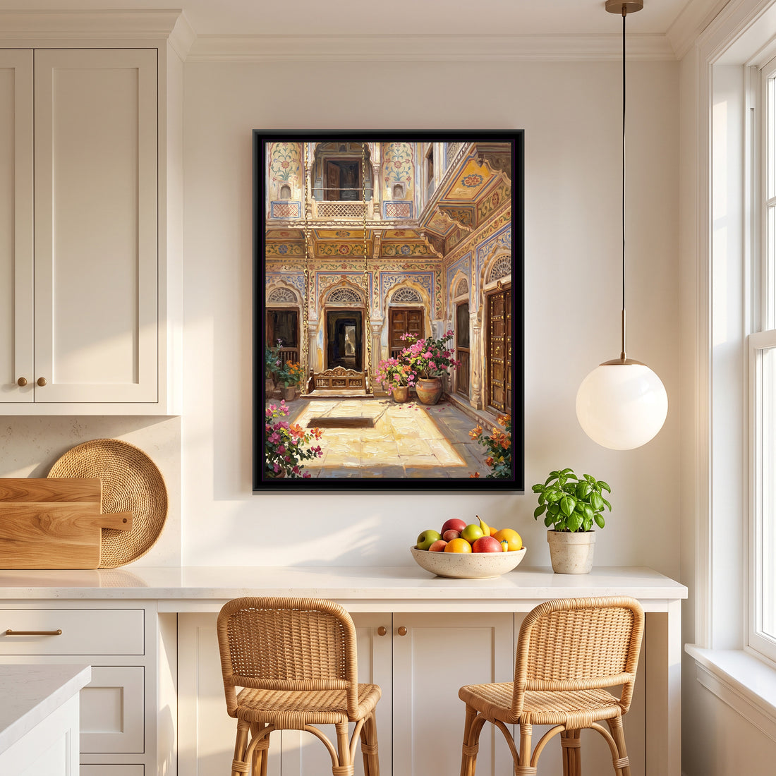 A Wishanart canvas in a floater frame, in a room