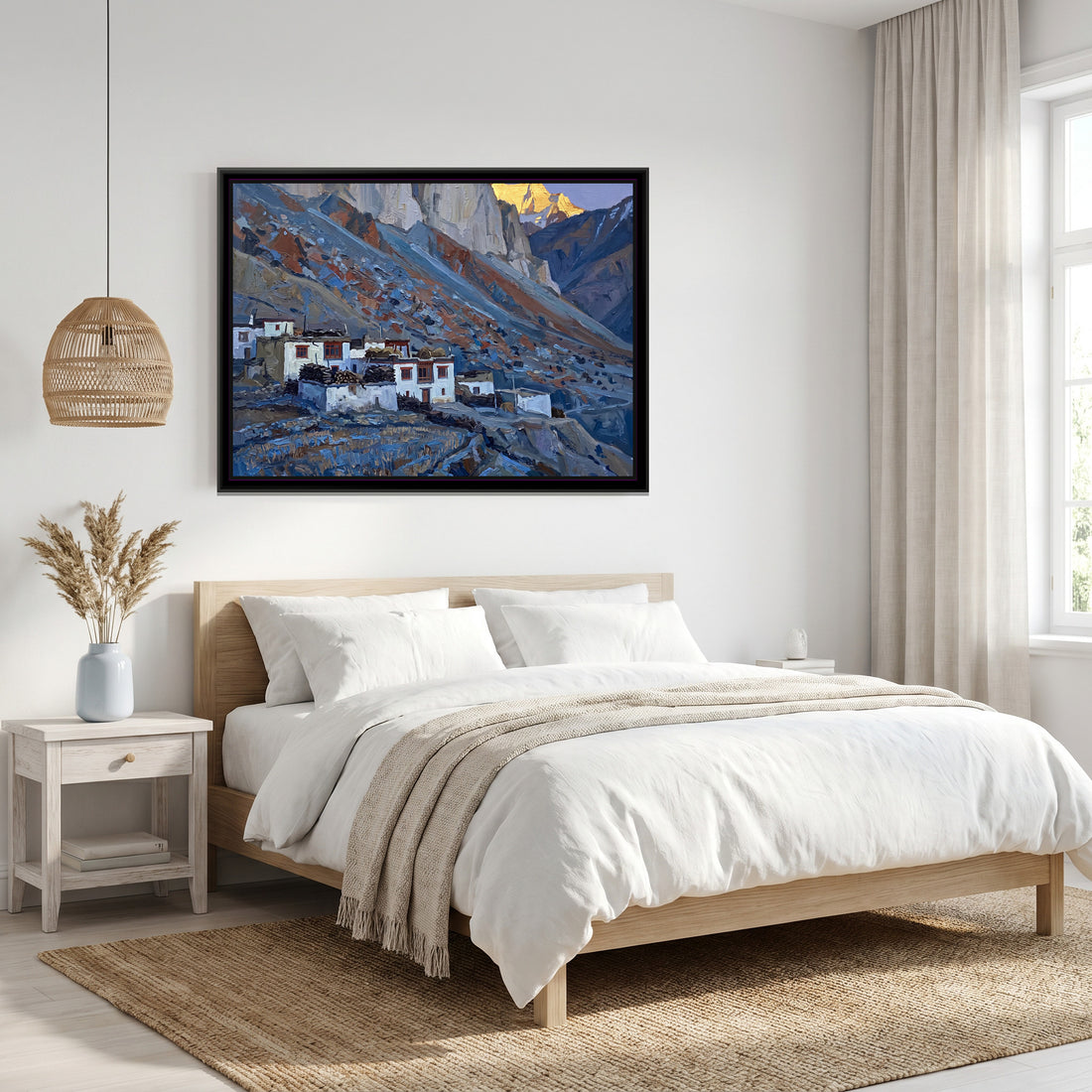 A Wishanart canvas in a floater frame, in a room