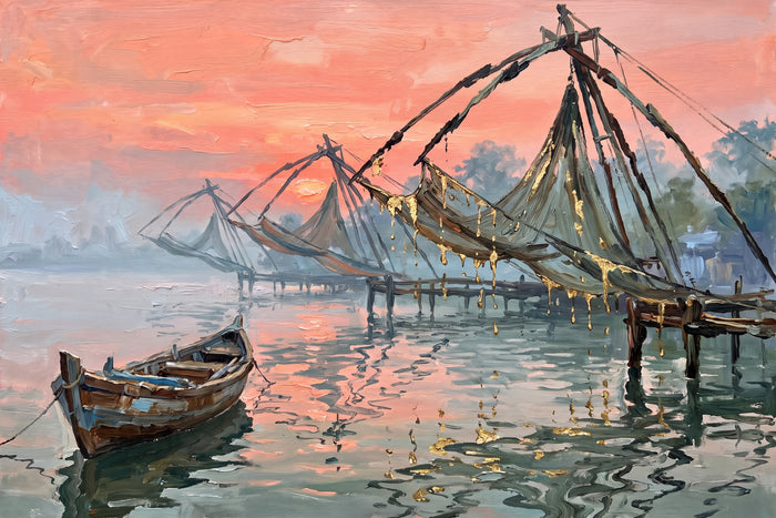Fishing Nets at First Light, Kochi, the full artwork