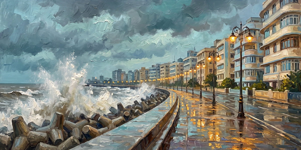 Monsoon Evening on the Sea Wall, the full artwork