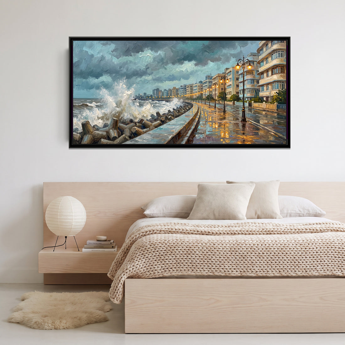 A Wishanart canvas in a floater frame, in a room