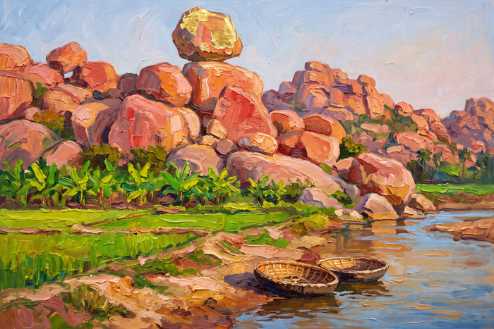 Boulders and Banana Groves at Sunset, the full artwork