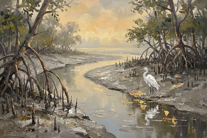 Low Tide in the Mangrove Creek, the full artwork