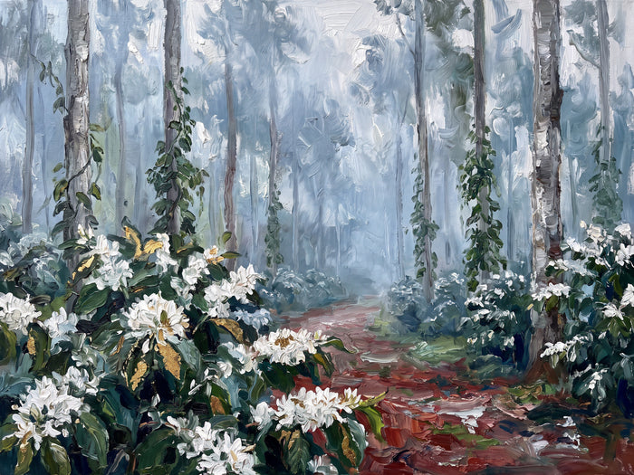 Misty Morning on a Coorg Estate, the full artwork