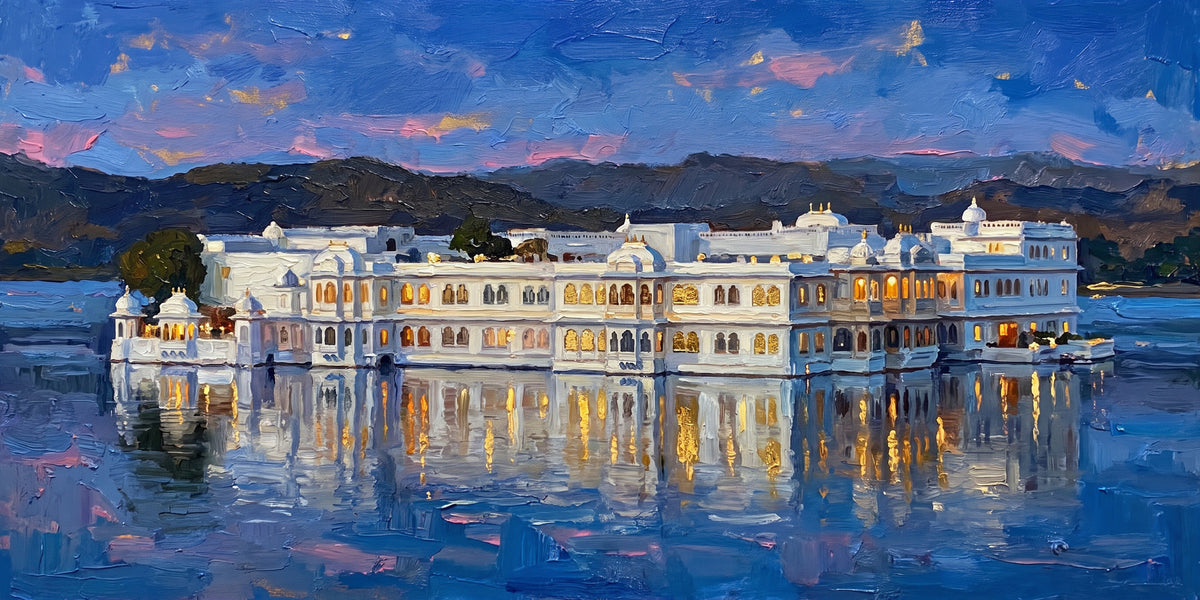 Lake Palace at Blue Hour, the full artwork