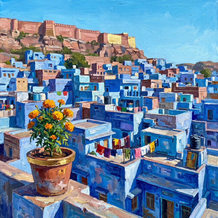 Blue Rooftops of the Old City, the full artwork