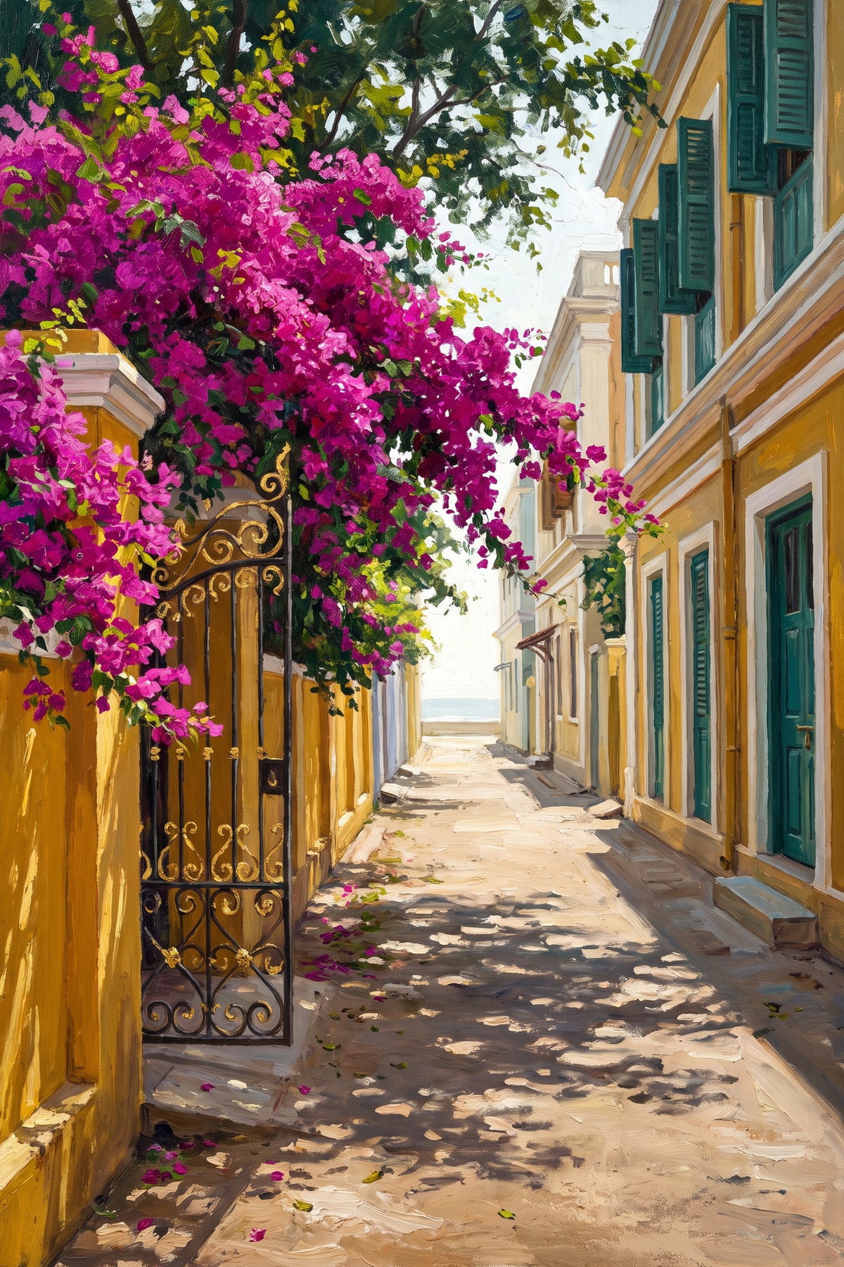 Bougainvillea Lane, White Town, the full artwork
