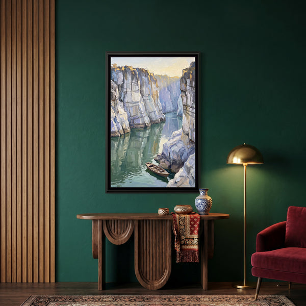 Marble Gorge on the Narmada, canvas in a room