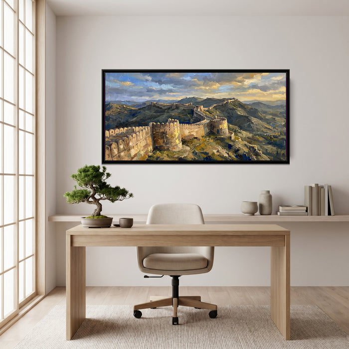 Fort Walls over the Aravalli Ridges, canvas print shown in a room