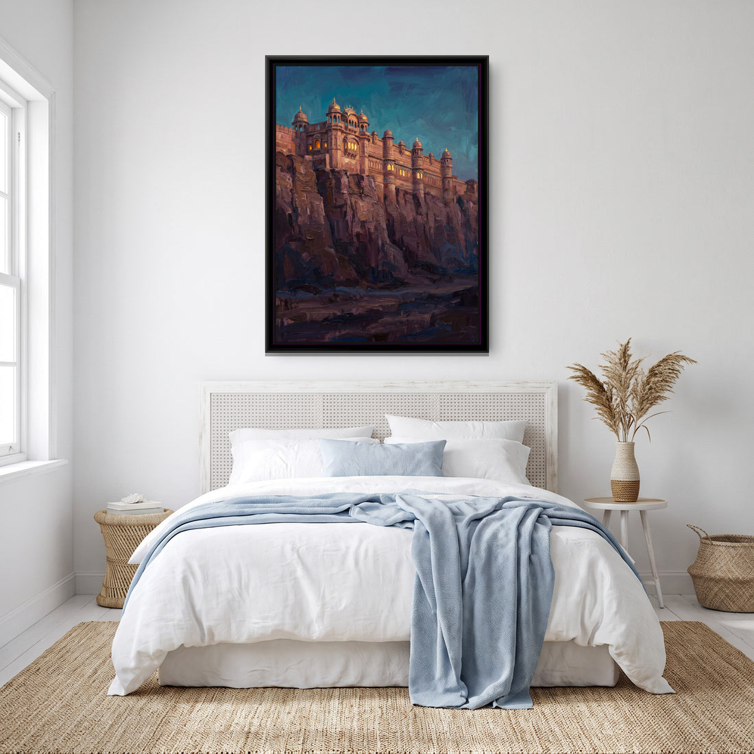 A Wishanart canvas in a floater frame, in a room