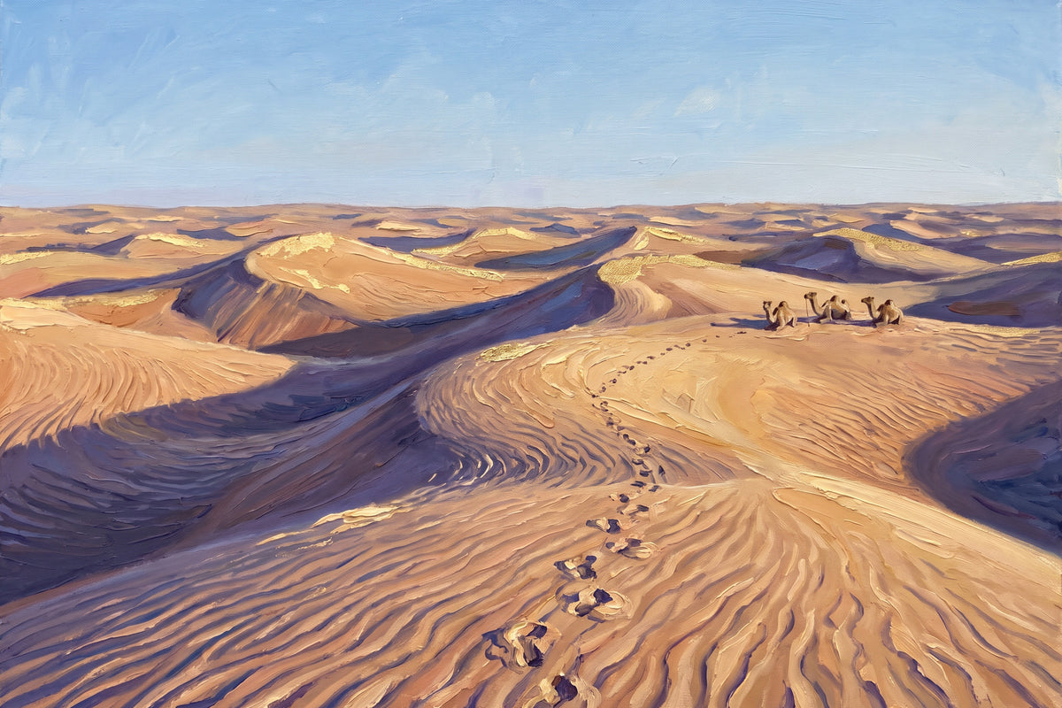 Camel Tracks across the Dunes, the full artwork