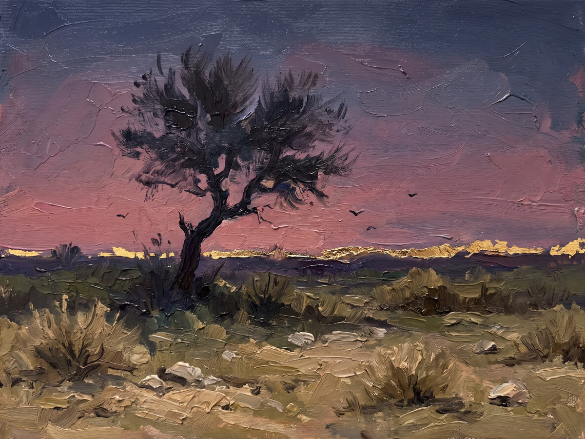 Khejri Tree in the Thar Evening, the full artwork