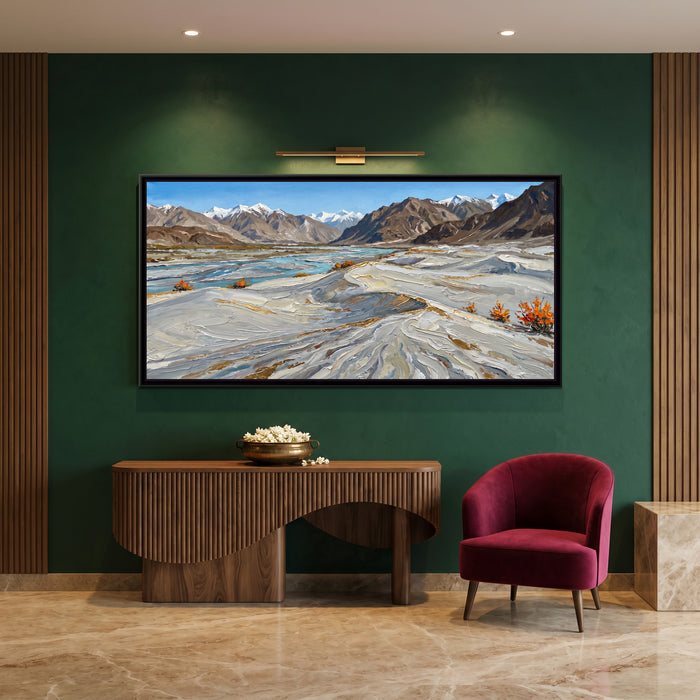 Cold Desert Dunes of Nubra, canvas in a room