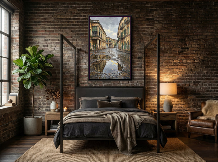 Monsoon Arcades of Old Calcutta, canvas in a room