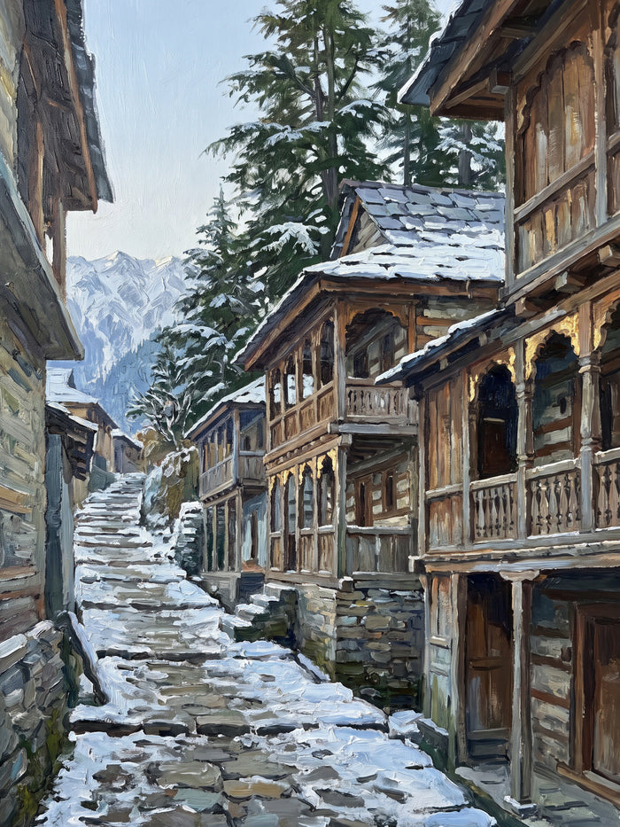 Wooden Balconies of an Old Hill Town, the full artwork