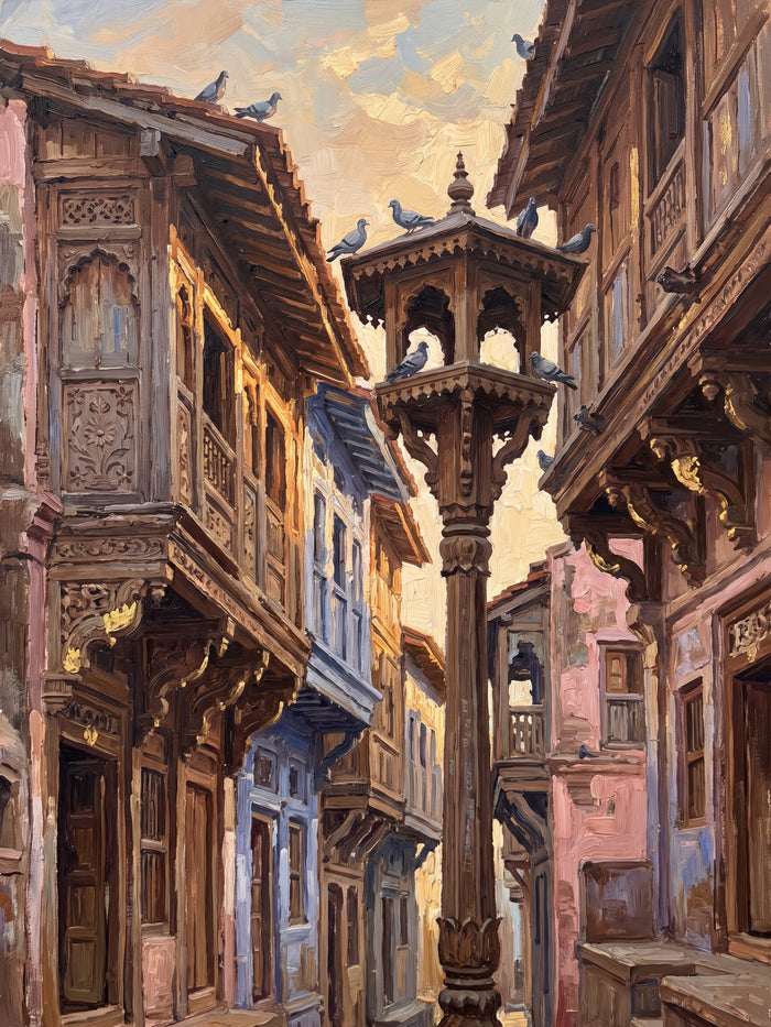 Carved Pol Houses of Old Ahmedabad, the full artwork