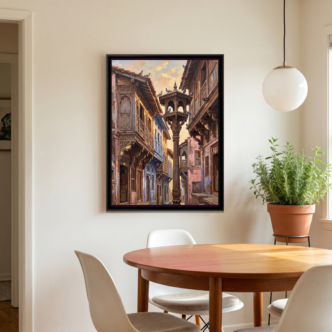 A Wishanart canvas in a floater frame, in a room