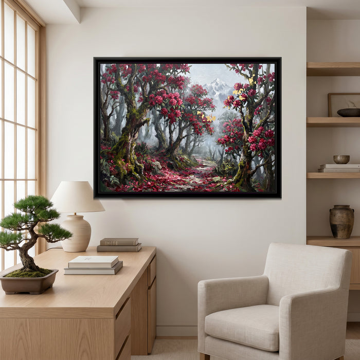 Rhododendron Bloom in the Sikkim Forest, canvas in a room