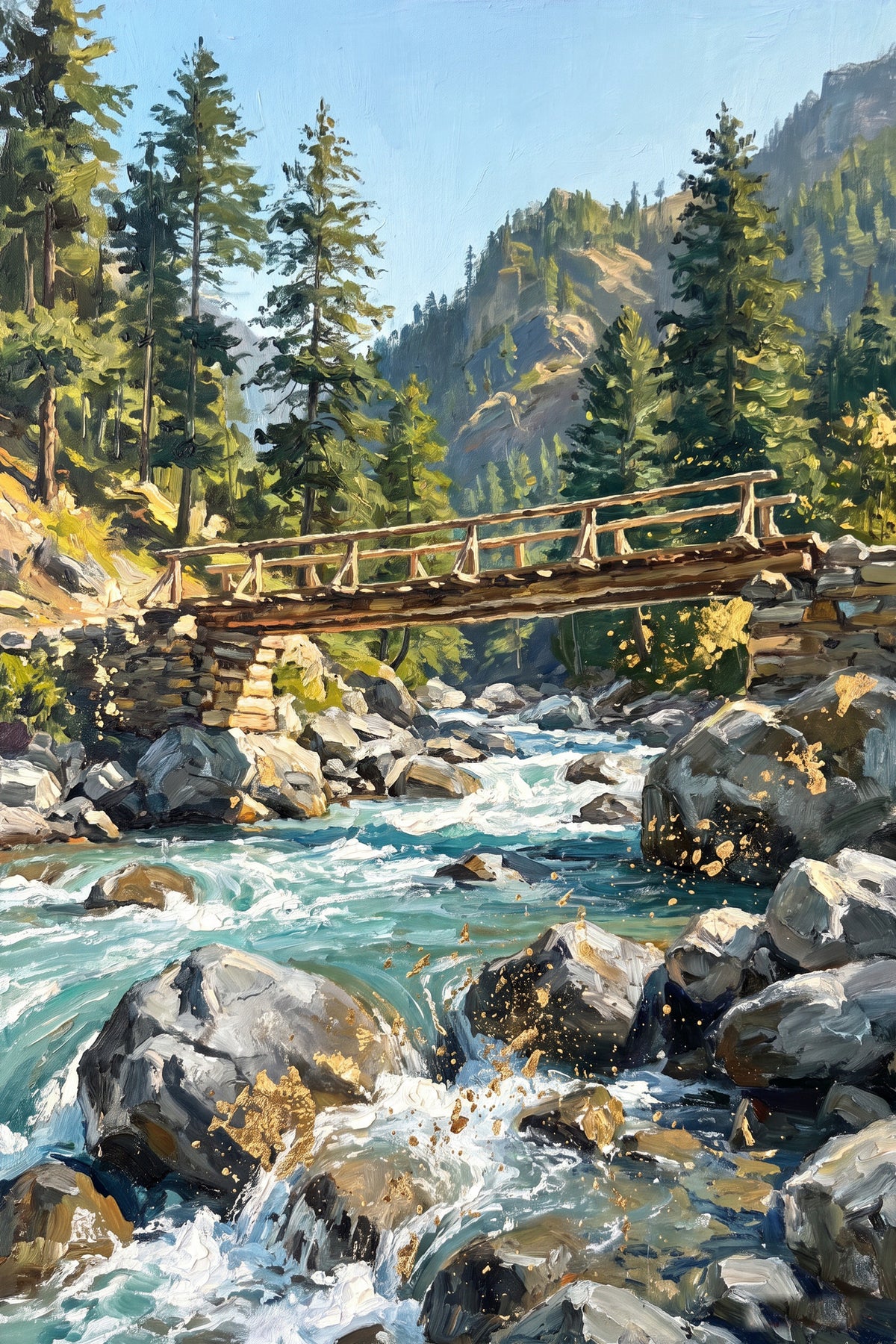 Wooden Bridge over the Parvati River, the full artwork