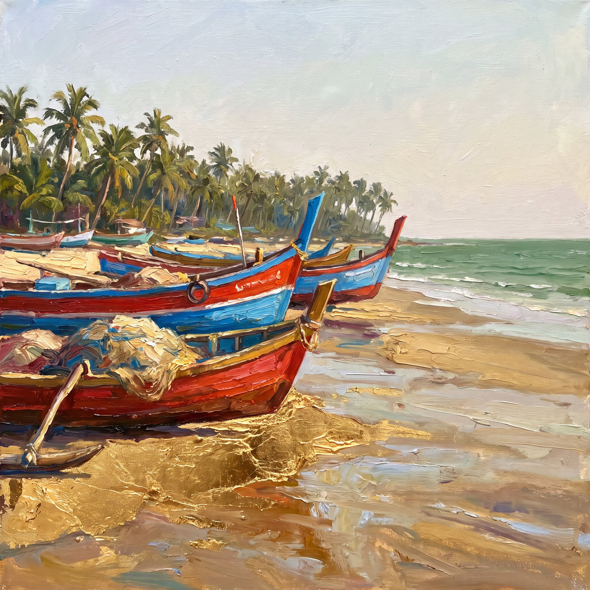Fishing Boats on the Konkan Shore, the full artwork