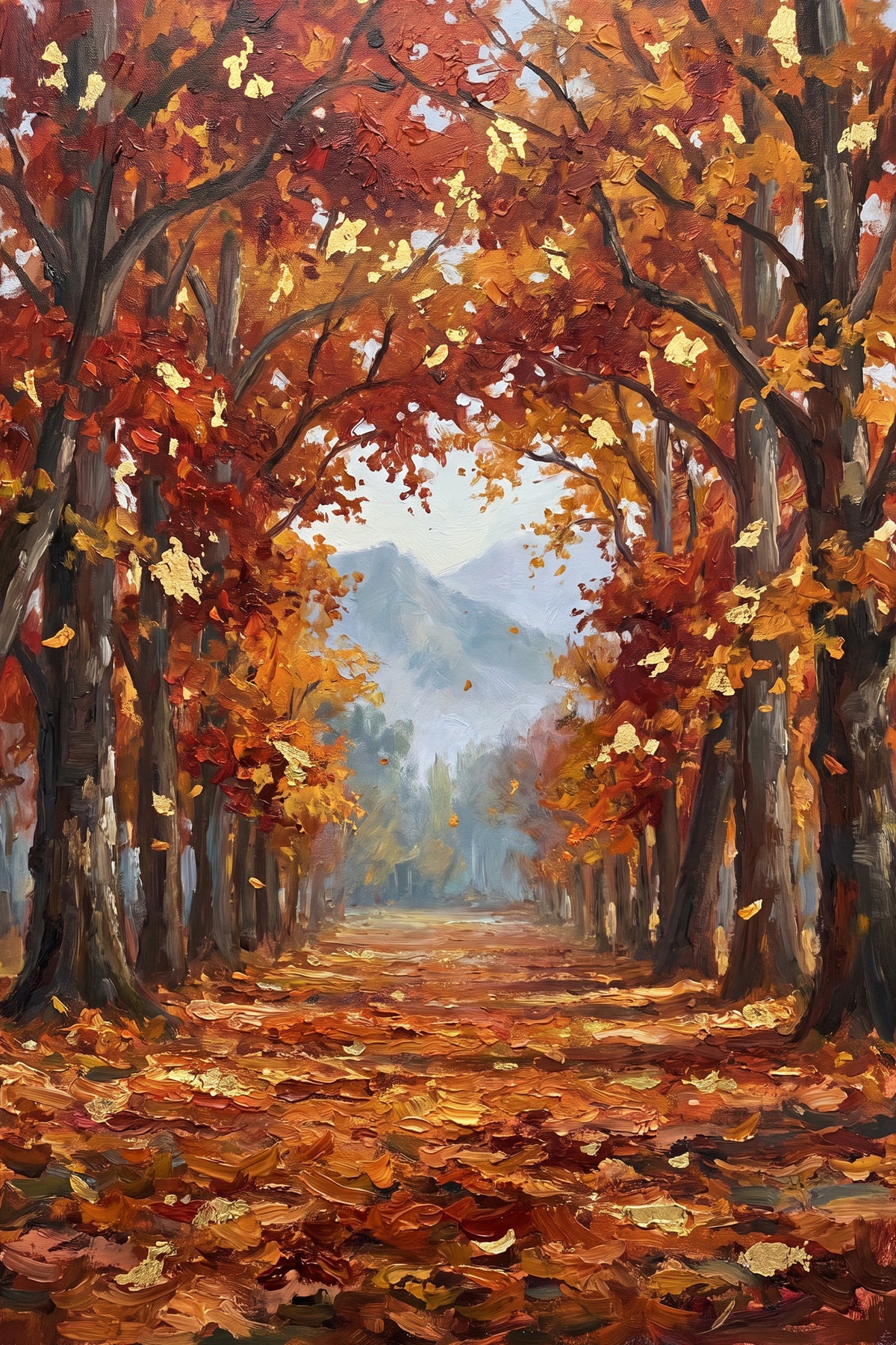 Chinar Avenue in Autumn, the full artwork