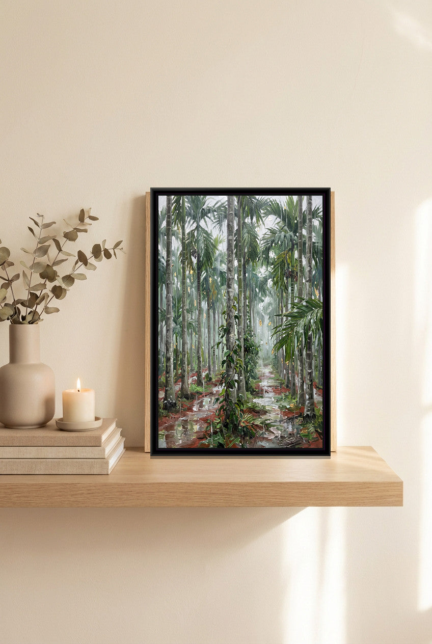 A Wishanart canvas in a floater frame, in a room