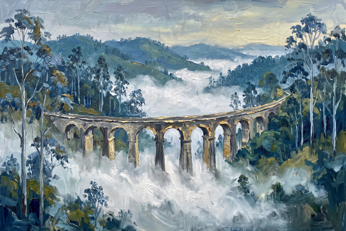 Viaduct in the Nilgiri Mist, the full artwork