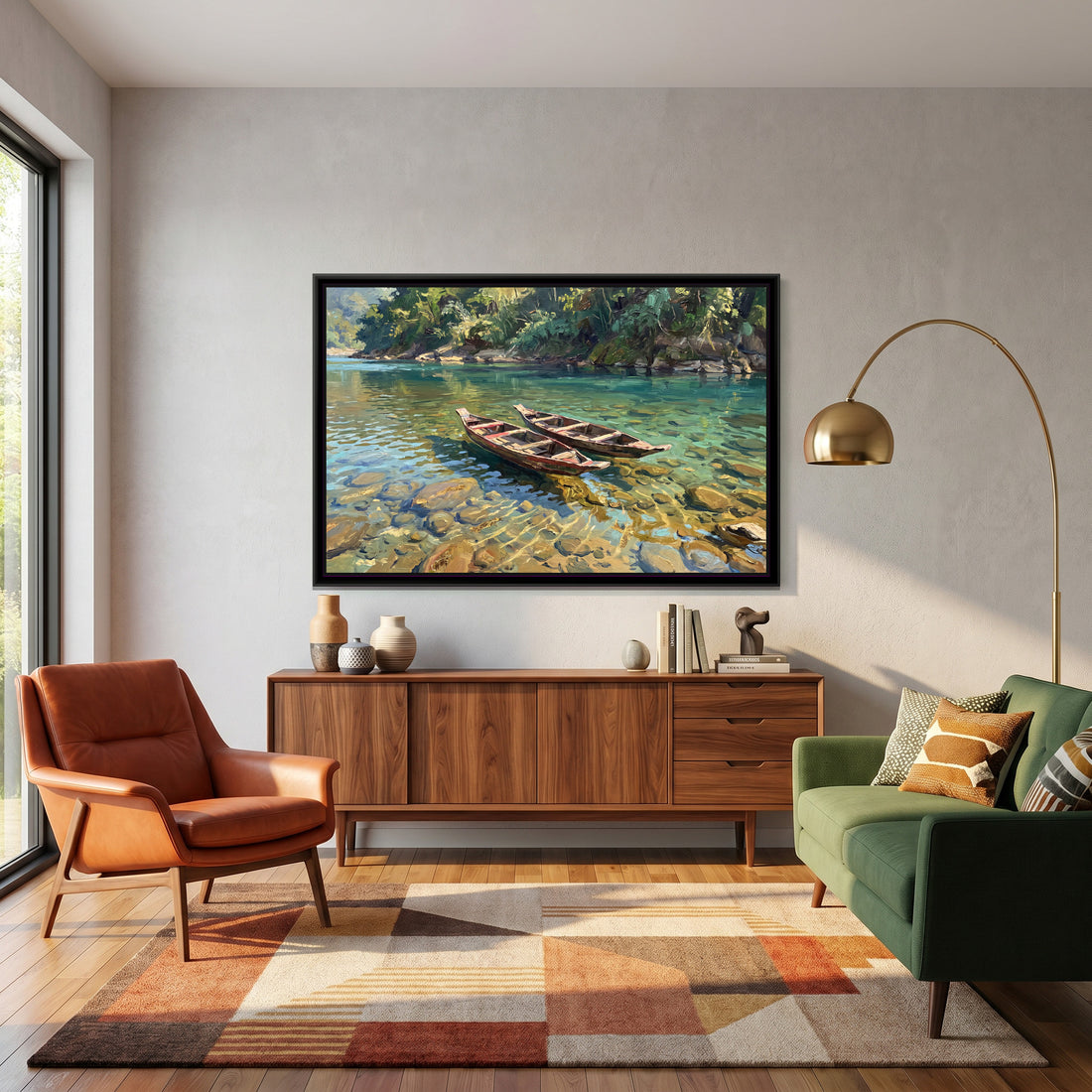 A Wishanart canvas in a floater frame, in a room