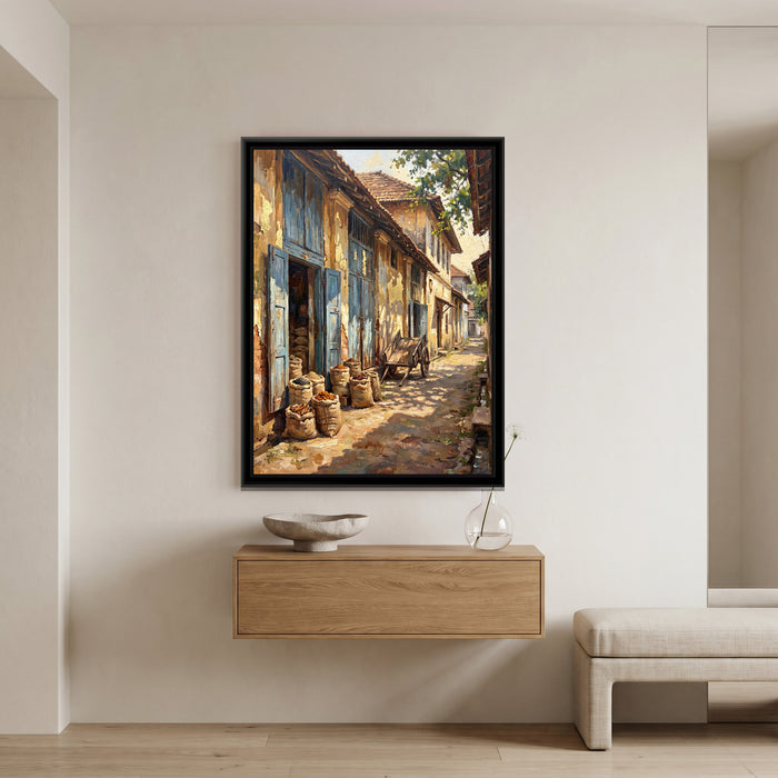 Spice Warehouses of Mattancherry, canvas print shown in a second room