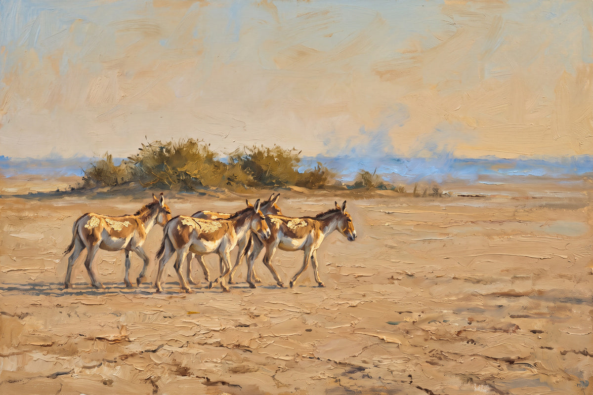 Wild Asses on the Little Rann, the full artwork