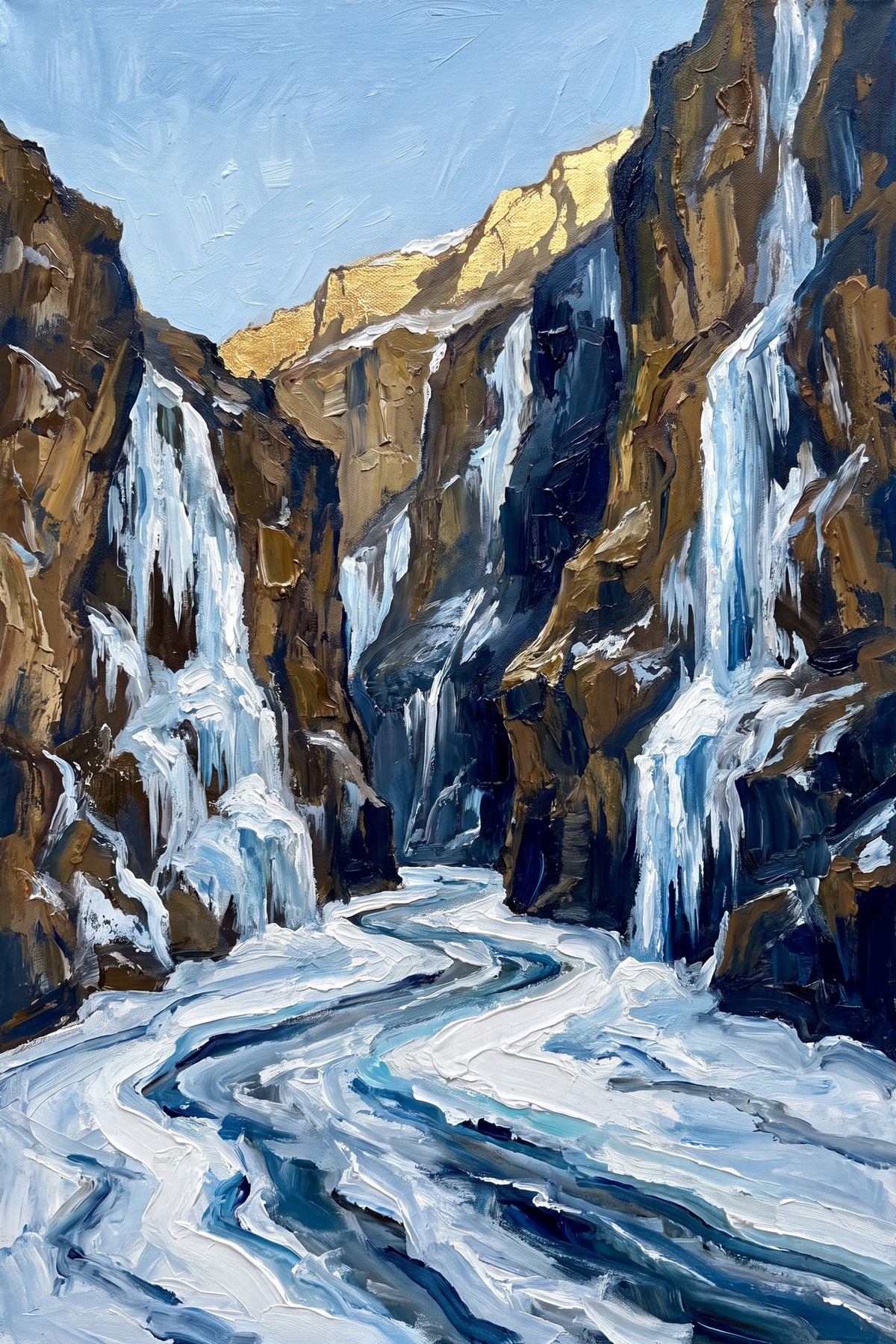 Frozen Zanskar River in Winter, the full artwork