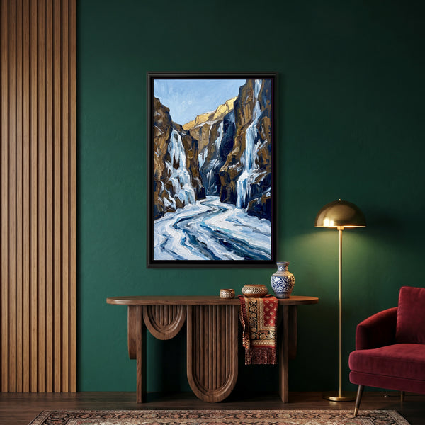 Frozen Zanskar River in Winter, canvas in a room