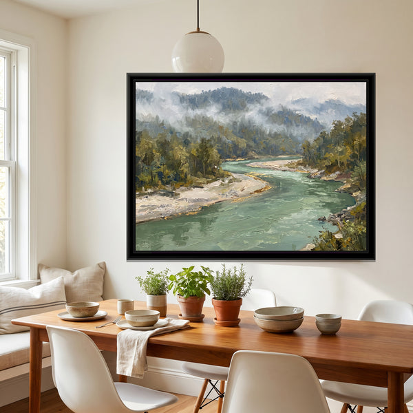 Teesta Bend through the Sal Forest, canvas in a room
