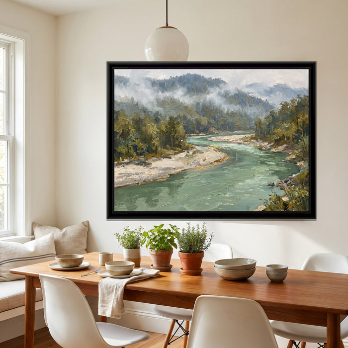 Teesta Bend through the Sal Forest, canvas in a room