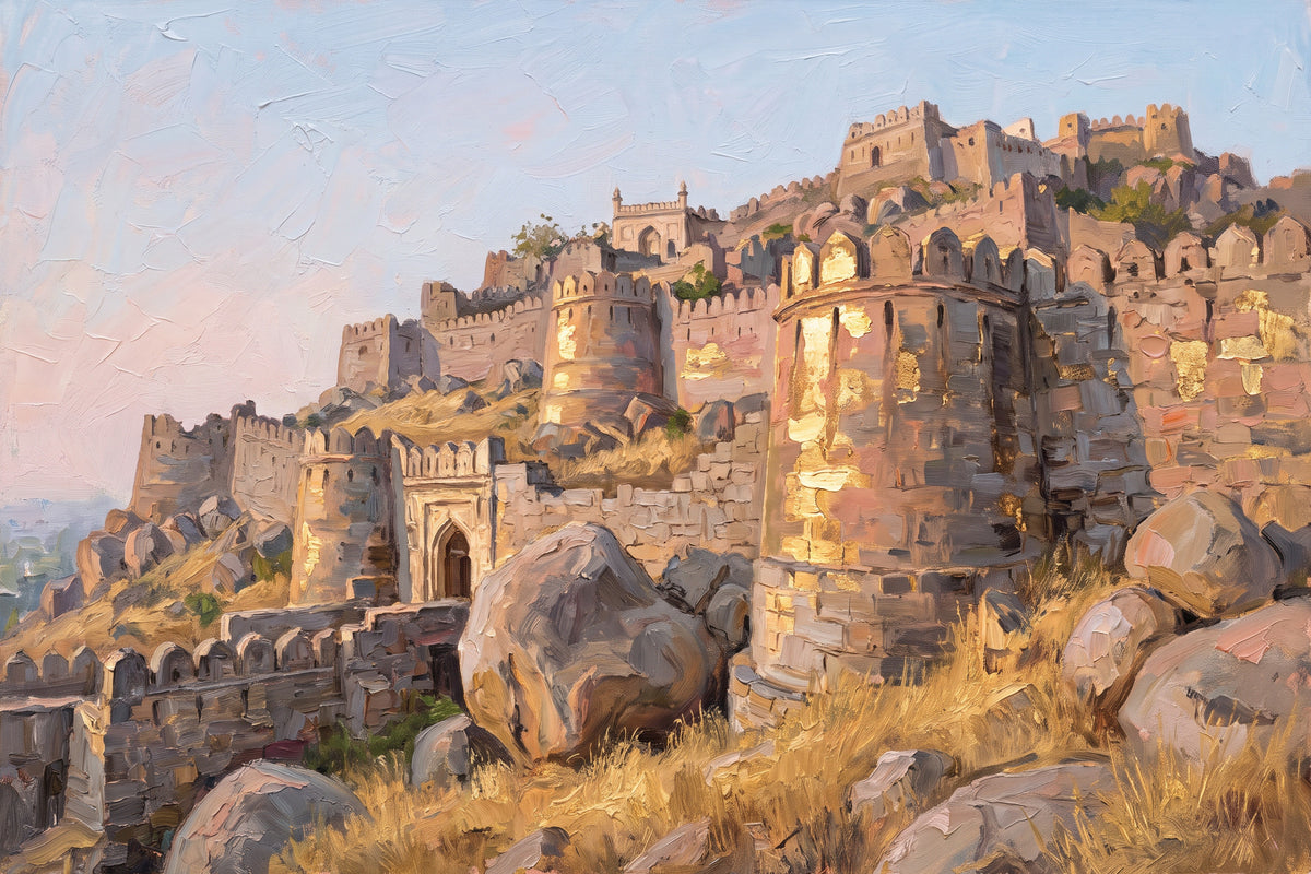 Golconda Walls at Dawn, the full artwork