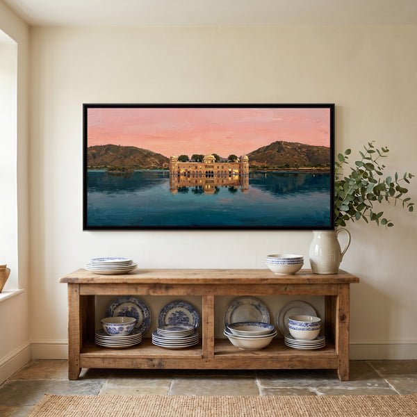 Water Palace on the Lake, canvas in a room