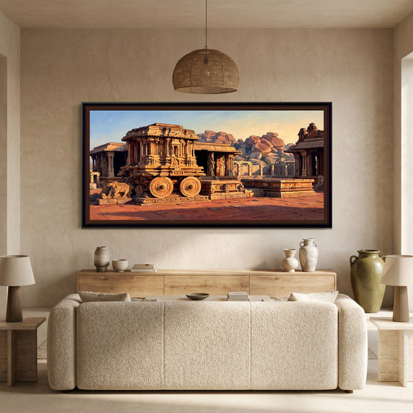 Hampi at Golden Hour, canvas in a room