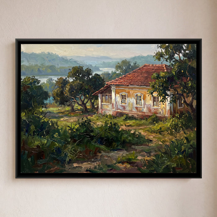 Old Portuguese House on Divar Island, canvas in a room