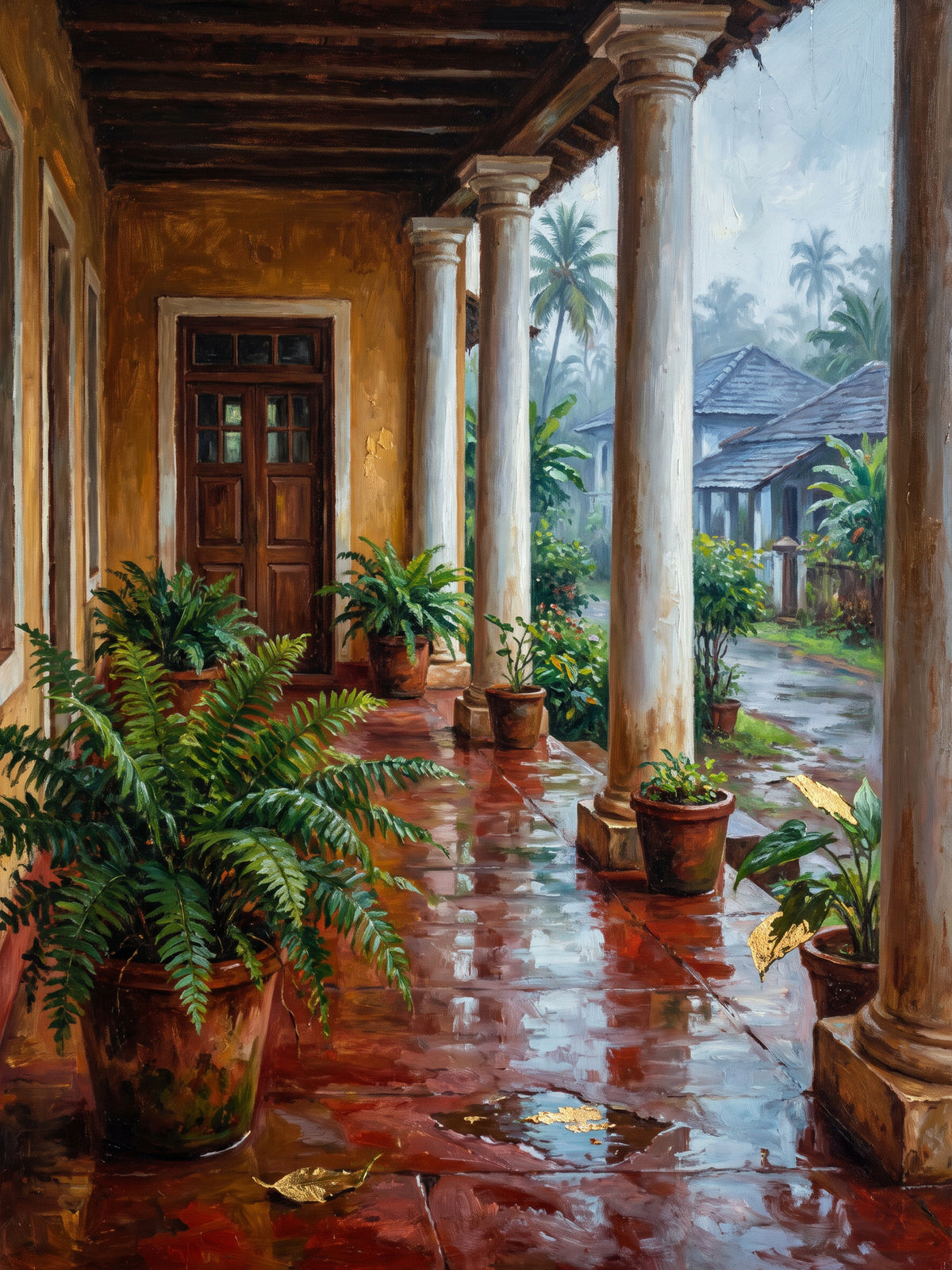 Ochre Balcao after the Rain, the full artwork
