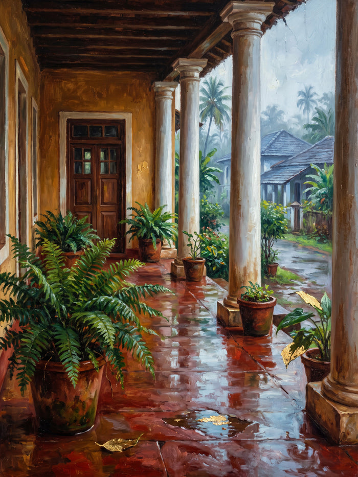 Ochre Balcao after the Rain, the full artwork