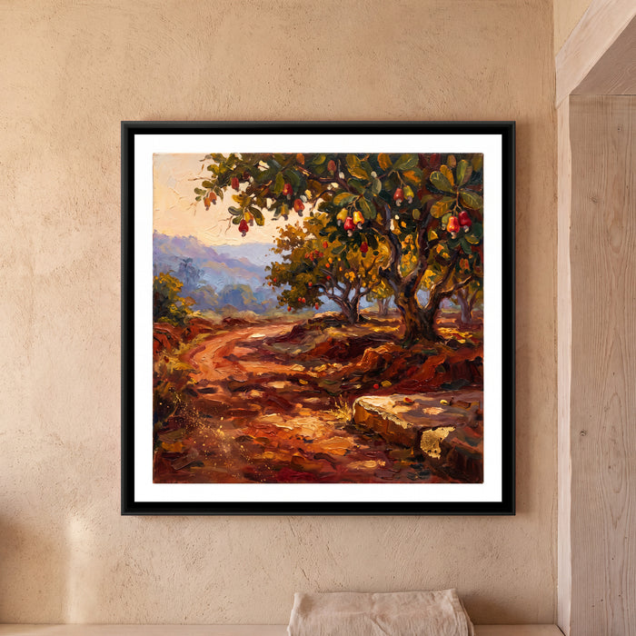 Red Laterite Lane under Cashew Trees, canvas in a room