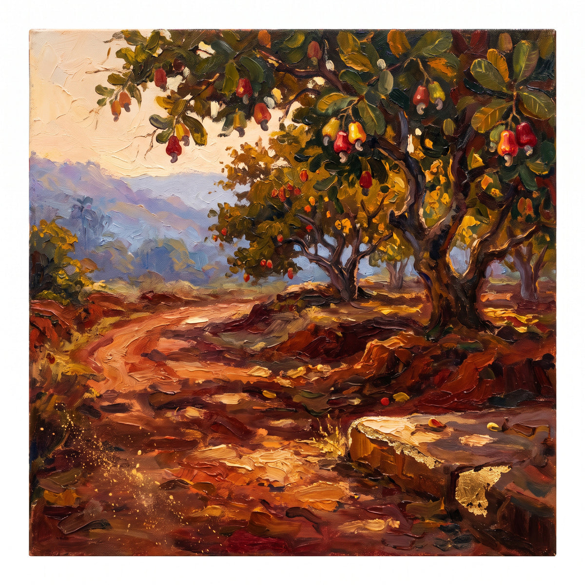 Red Laterite Lane under Cashew Trees, the full artwork