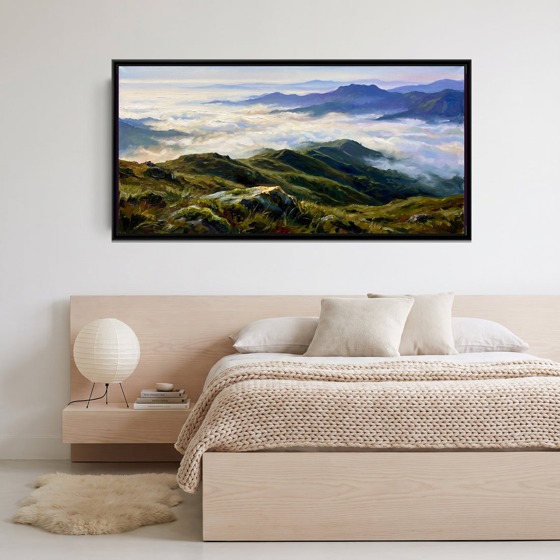 A Wishanart canvas in a floater frame, in a room