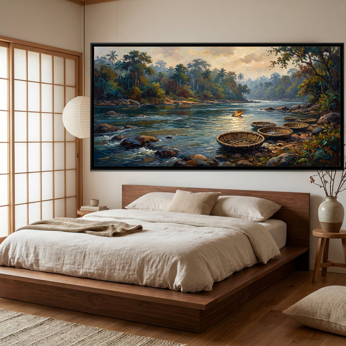 Kaveri River at Dubare, canvas in a room