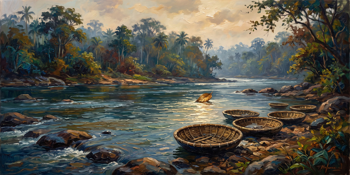 Kaveri River at Dubare, the full artwork