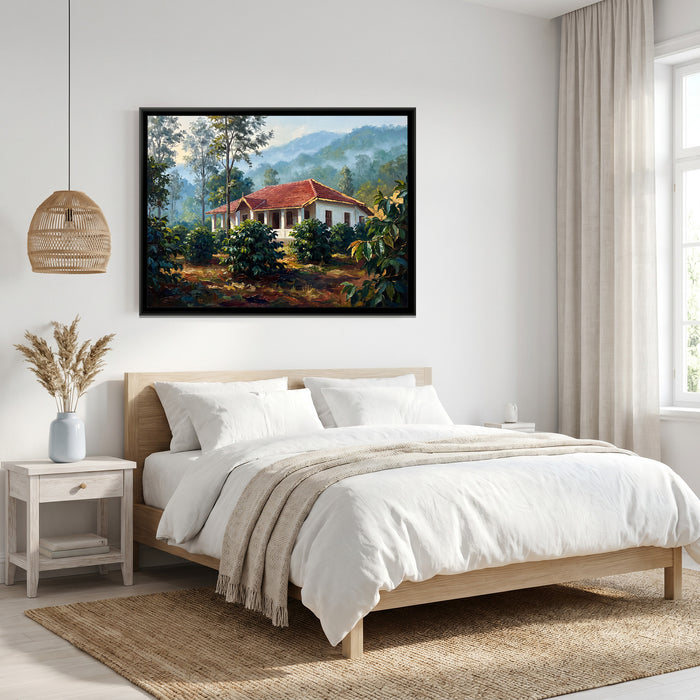 Planter's Bungalow among Silver Oaks, canvas print shown in a second room