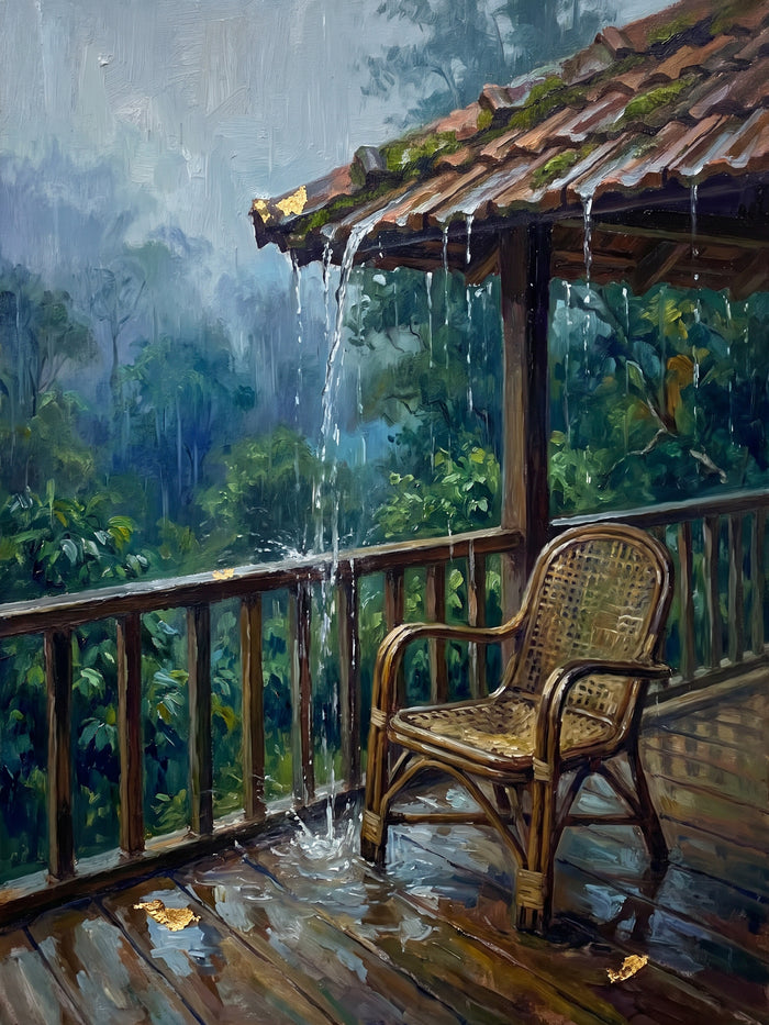 Rain on an Estate Verandah, the full artwork